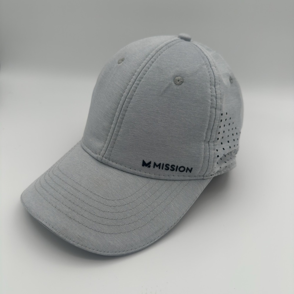 Mission Hat Cap Strap Back Gray Cooling Ventilated Performance Mens One Size